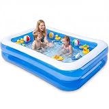 Planschbecken für Kinder 200 * 150 * 50cm, Großes Schwimmbecken als Family Pool, Swimmingpool Kinder für Garten, Aufblasbarer Pool Klein aus PVC