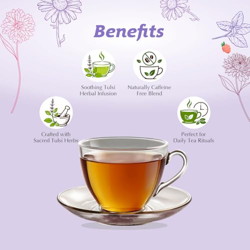 Image of Golden Tips Tea Spiritual Harmony Herbal Infusion | Relaxing Wellness Herbal Tea Blend with Tulsi | Calming Aromatic Infusion for Stress Relief & Mindful Relaxation