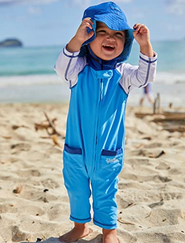UV SKINZ UPF 50+ Baby Boys' Sun & Swim Suit - Ocean Blue/White - 6/12m - Thumbnail 3