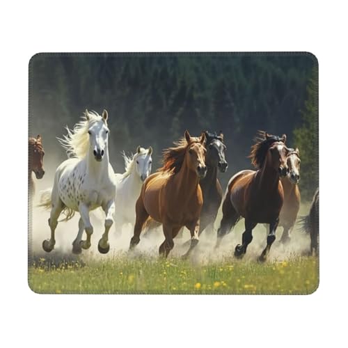 Sous-main de bureau avec chevaux au galop - Tapis de souris - Tapis de bureau - Décoration d'intérieur pour femmes et filles - 20 x 24 cm