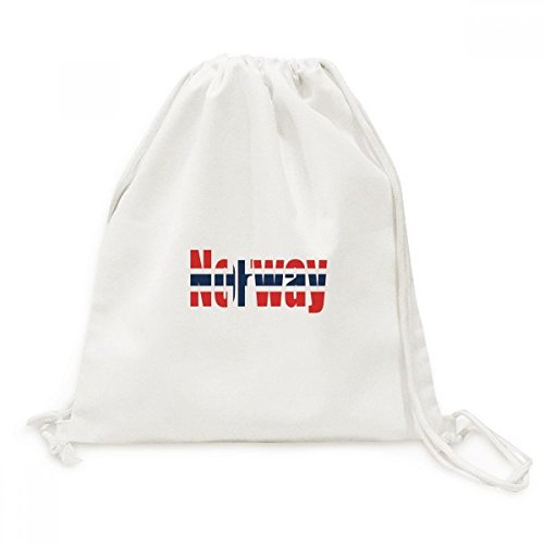Sac cordon Norvège drapeau en toile de coton pour sport et excursions