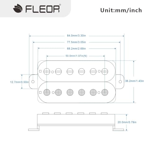 image for FLEOR Electric Guitar Humbucker Pickups Neck Alnico 5 Pickup White, Ne