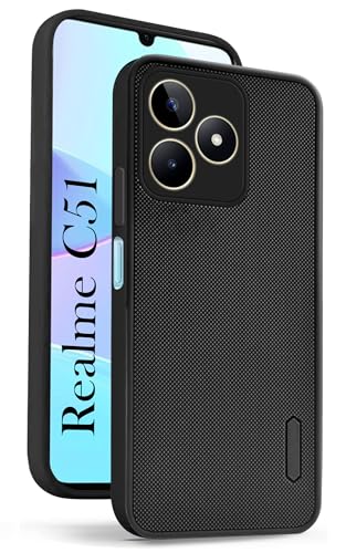 Image of Jkobi Back Cover Case for Realme C51 (Textured Grip Design | Camera Protection | Slim and Light Weight | Soft Touch and Feel | Black)