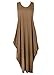 Produktbild Ladies Womens Italian Lagenlook Quirky Sleeveless Racer Back Plain Viscose Tulip Maxi Dress One Size (One Size, Mocha)