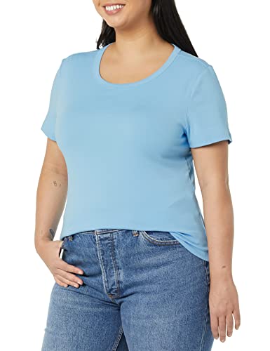 Image of Amazon Essentials Women's Slim-Fit Short-Sleeve Crewneck T-Shirt, Pack of 2
