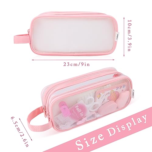 Image of iSuperb Large Capacity Pencil Case Grid Mesh Pencil Pouch Handheld Pen Bag for Teen Boys Girls School Students College