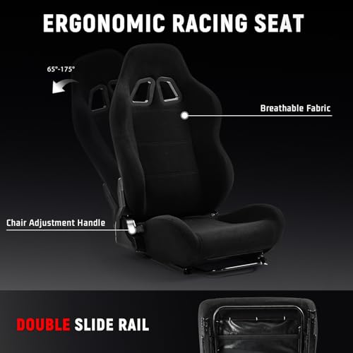 Dardoo Flight Simulator Cockpit With Seat Adjustable Compatible with Logitech G920 G923, for Thrustmaster T80 T150 HOTAS Warthog, for G Saitek, Racing Wheel Stand Without Wheel, Shifter Pedal - Image 7