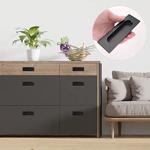 POXIAOER 2 Pack Sliding Door Handle,4.7in Stainless Steel Recessed Door Handles Cabinet Drawer Knob Sliding Door Pull Handles for Kitchen Cupboard Dresser - Image 4