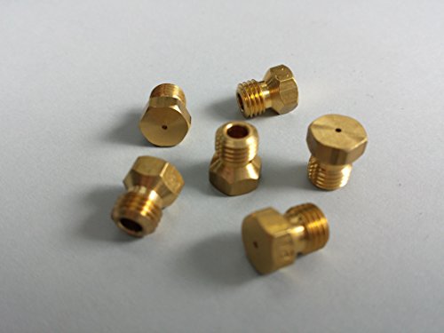 RECAMBIOS DREYMA Inyectores Gas Butano 6 UND Rosca M8 x 1.0 Chicles 0.5 0.7 0.87 1.02 mm Compatible con Fagor Teka Conversión Precisa Placa Cocina Instalación Segura Eficiencia Alta GLP