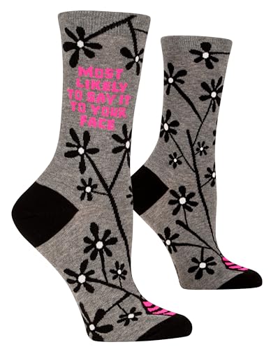 Blue Q Womens Funny Novelty Crazy Crew Socks with Sayings