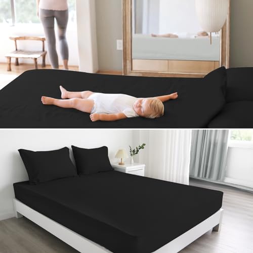 2 Pack Queen Mattress Protector Waterproof Cover, Waterproof Bed Queen Fitted Sheet Only, Machine Washable 18" Deep Pocket Mattress Covers for Bed, Black by Magik & Kover - Image 5