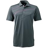adidas Golf Men's Puremotion Climacool Geo Deboss Polo, Lead/Bahia Magenta, X-Large
