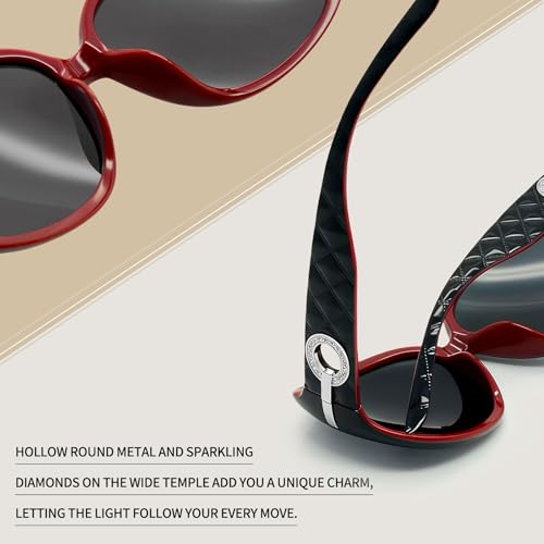 Image of Joopin Oversized Sunglasses for Women Stylish Big Rectangle Polarized UV Protection Ladies Goggles