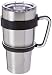 Stainless Steel Tumbler Travel Mug - 30 Oz Tumbler Insulated Coffee Mug with Removable Handle No-Spill Lid and 2 Stainless Steel Straws (Black Grip)