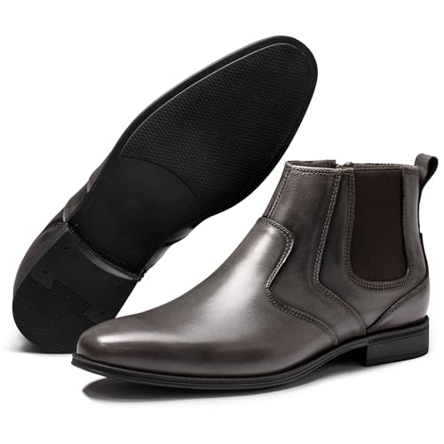 Image of Holy dove Chelsea Boots Men - Genuine Leather,Chelsea Boots for Men with Side Zipper, Casual Slip-On Ankle Boots, Chukka & Oxford Style Dress Boots