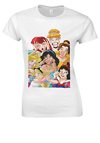 All Princess Funny Joke Bella Snow Cinderella White Women T Shirt Top-XXL