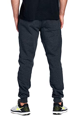 Image of ProGo Men's Casual Jogger Sweatpants Basic Fleece Marled Jogger Pant Elastic Waist