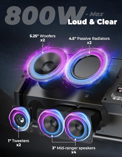 Image of KEMIMOTO Midnight 90 UTV Sound System with RGB Light, Roll Bar Mounted Only