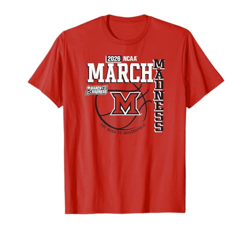 Miami Redhawks March Madness Men's Basketball 2026 Red T-Shirt