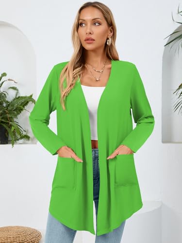 Image of Women's Lightweight Open Front Cardigans Casual Soft Drape Spring Summer Fall Cardigan S-3XL
