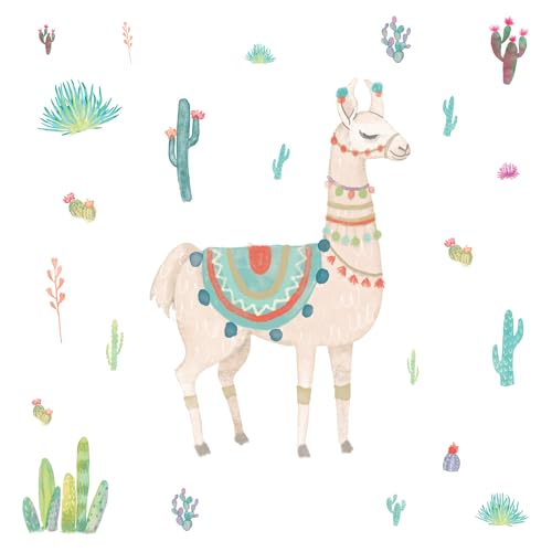 Image of RoomMates RMK3839GM Watercolor Llama Peel and Stick Giant Wall Decals