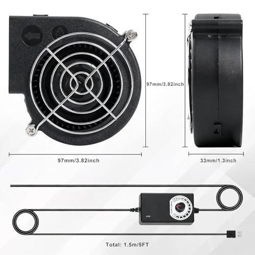 Image of MYADDICTION 12V Barbecue Air Blower Fan, Portable Mini Fire Starter for Charcoal Grill & Wood Stove, DC Camping Blower with Air Outlet & Speed Controller (Style A)