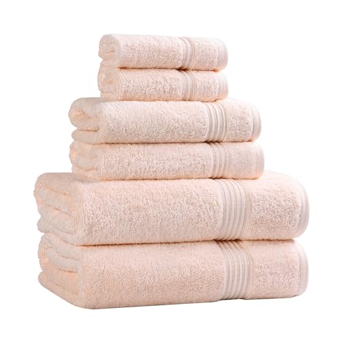 Egyptian Cotton 6-Piece Towel Set for Bathroom