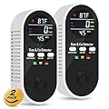 5-in-1 Carbon Monoxide Detectors Plug in – Natural Gas, Propane & CO Alarm with Dual Sensor, Temperature & Humidity Display for Home, RV, Travel, 2 Packs