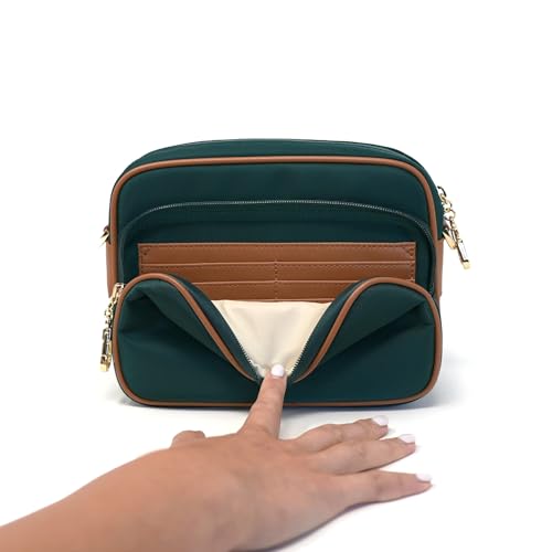 Womens Anti-Theft Water-Proof Travel Crossbody Bag with Slash-Resistant Faux Leather & Locking Clasps Strap2