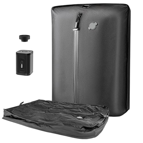 Luvan Travel Vacuum Bags for Luggage with Wireless Pump, Reusable Space Saver 33L Compression Clothing Packing Storage Organizer Cube for Carry On Suitcases and Backpack, IP67 Waterproof (1PC+1 Pump)