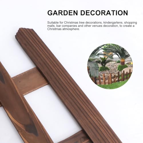 Image of DOITOOL Wooden Picket Fence Garden Border, Decorative Garden Fence Animal Barrier Landscape Fencing Border for Dogs, Flower Bed, Yard and Patio Outdoor Decor (Total Length: 120cm, Height: 30cm)