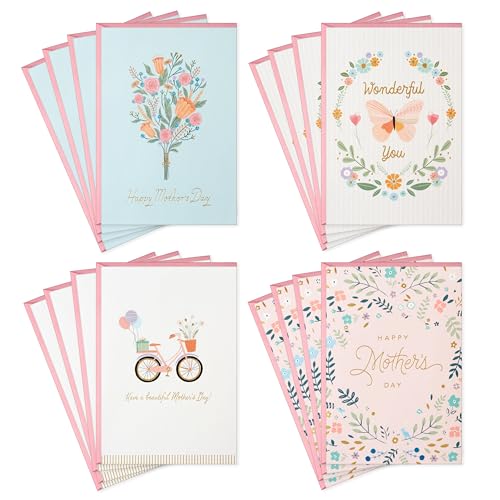 Hallmark Mothers Day Cards Assortment, Flowers (16 Cards with Envelopes)