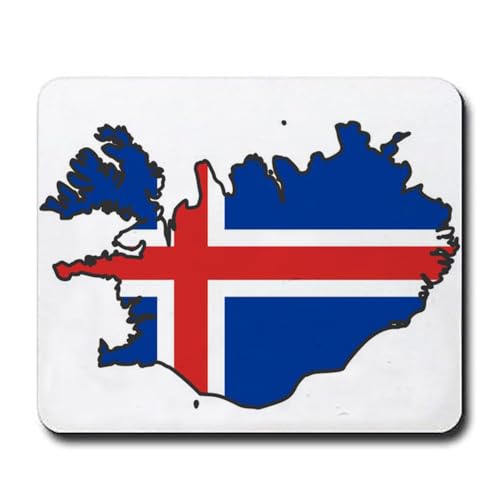 Tapis de souris Motif drapeau de l'Islande 240 x 200 x 4 mm Couleur : Islande