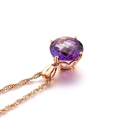 Collar de Oro Rosa 18K con Amatista 4.95ct