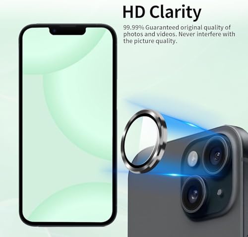 Image of Camera Lens Protector Compatible with iPhone 14 Plus (Pack of 3) | 9H Tempered Glass Camera Lens Guard | Scratch Resistant | HD Clear | Anti-Fingerprint | Easy Installation | Bubble Free