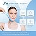 PLANTIFIQUE Chin Strap for Face Contouring - Reusable V Line Ice Silk Fabric Mask - Double Chin Shaping, Adjustable, Breathable Fabric - Jawline Shaper for Women & Men (Blue)