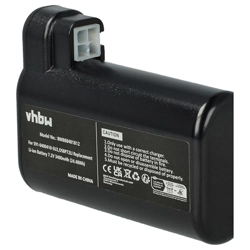 vhbw 2X Akku kompatibel mit AEG RX9-1-SGM, RX9-1-IBM, RX9-2-4STN, RX9-2-4ANM, RX9, RX8-1-4WN Staubsauger Schwarz (3400 mAh, 7,2 V, Li-Ion)