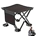 VPPIK Black Folding Stool with Carry Bag – 33×33×33cm Portable Lightweight Camping Stool | For Outdoor, Beach, Hiking & Fishing