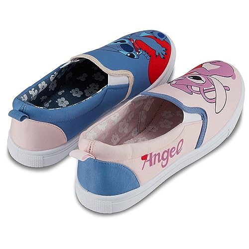 Disney Ladies Lilo and Stitch Shoes - Ladies Classic Lilo and Stitch Slip On Sneakers Lilo and Stitch Canvas Slip On Sneakers 6