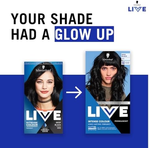Schwarzkopf LIVE Intense Colour Hair Dye, 099 Deep Black - View 6