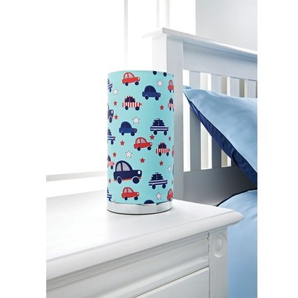Fancy Printed Childrens Kids Room Bedside Table Lamp Cars