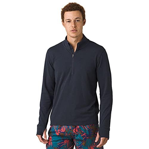 prAna Men's Standard Altitude Tracker 1/4 Zip, Nautical, X-Small