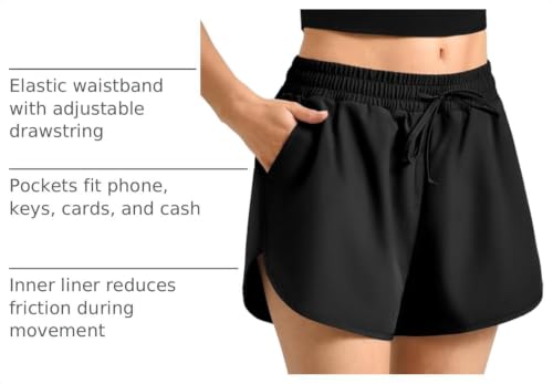 Walifrey Women's High-Waisted Running Shorts w/ Pockets - image 4
