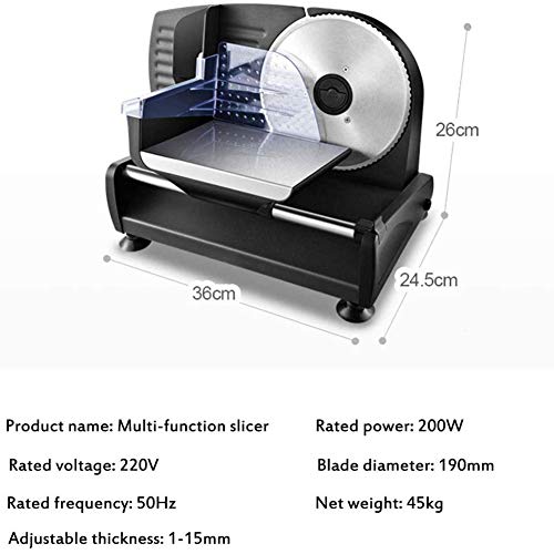 Dongbin Elektrischer Fleischhobel 200w, Gewerbehaus Zuhause Fleischschneidemaschine, 0-22mm Einstellbare Dicke… – Bild 3