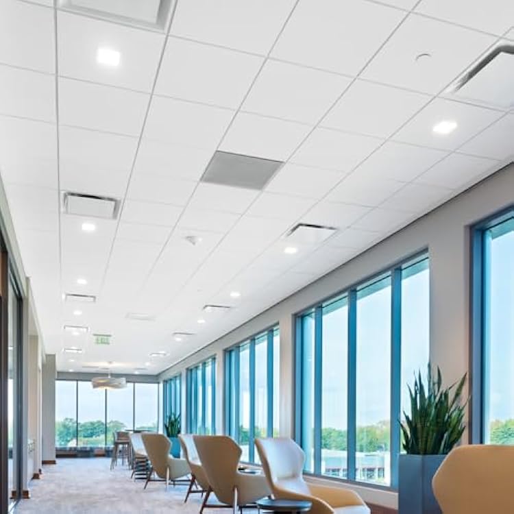 Armstrong Ceiling Tiles; 2x2 Ceiling Tiles - 12 pcs White; Acoustic Ceilings for Suspended Grid; Optima Lay-in and Tegular 3355