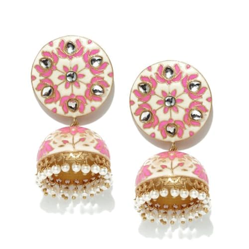 See full amazon price history chart for Rubans Off-White Pink Enamel Kundan Jhumkas with Pearls Rubans Off-White Pink Enamel Kundan Jhumkas with Pearls (B0D6RGHFV2) Amazon Price History, Amazon Price Tracker