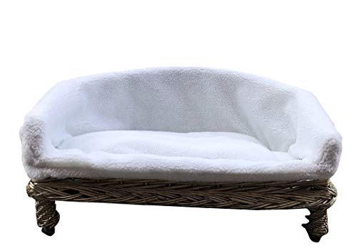 EASYPET Half Moon Style Handmade Luxury Wicker Pet sofa,dog sofa, dog couch, basket&cushion Colour can exchange,4 Diff Sizes,UK2209 (Medium, Grey Basket) - Image 3