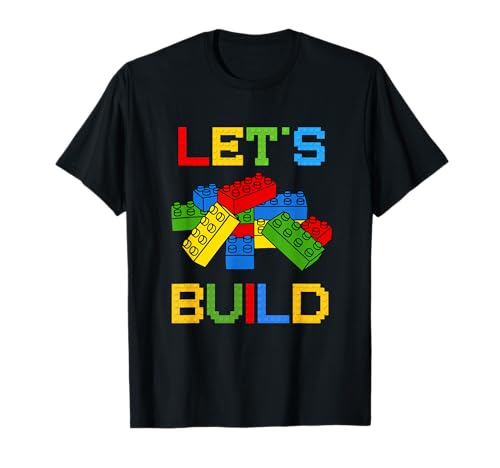 Lets Build Funny Master Builder Building Blocks Men Boys T-Shirt