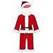 IEFIEL Disfraz Navidad Papá Noel Santa Claus para Bebé Niño Niña Vestido/Chaqueta Manga Larga Pantalones Gorro Traje Navideño Invierno Rojo Niño 2-3 años