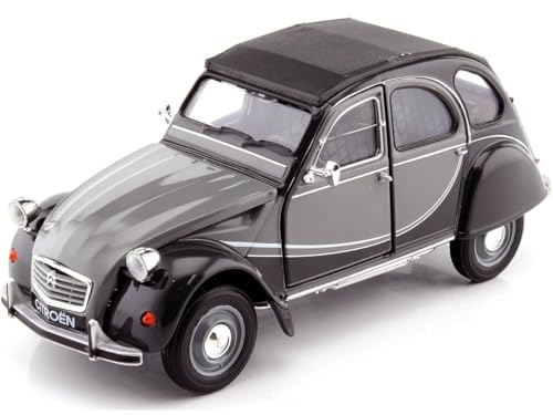 Materiale: Metallo (Diecast) 1982 Citroen 2CV 6 Charleston Gris/Negro 1:24 Welly 24009
